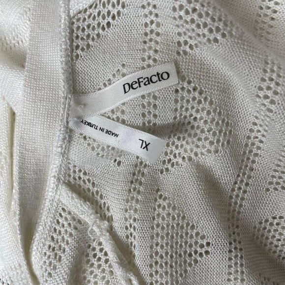 Defacto Women's Open Knit Long Sleeve Aztec Geometric Open Cardigan XL - Picture 5 of 5